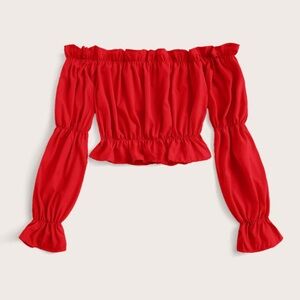SHEIN Red Ruched Top